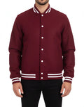 All Wool Varsity Bomber Letterman Maroon Jacket