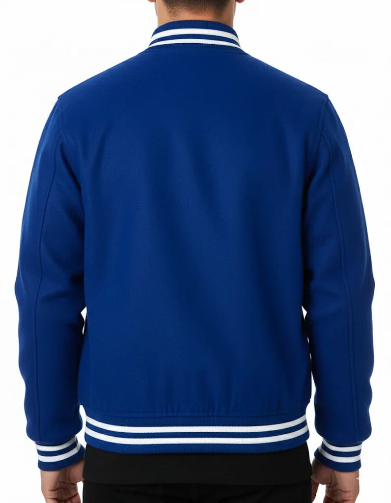 All Wool Varsity Bomber Letterman Royal Jacket