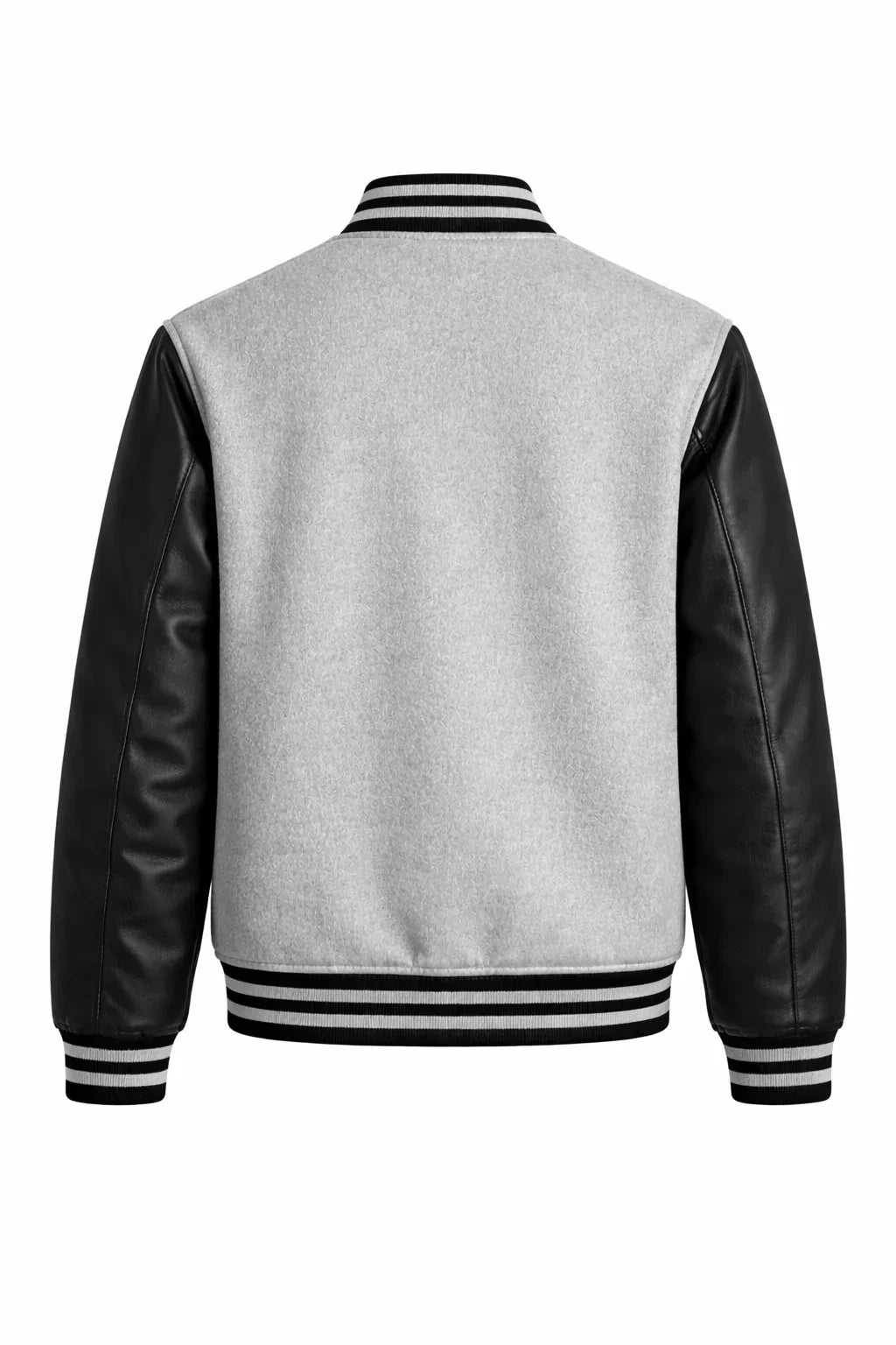 Gray Body Black Sleeve Varsity Jacket – Custom Letterman Streetwear Jacket for Men & Women