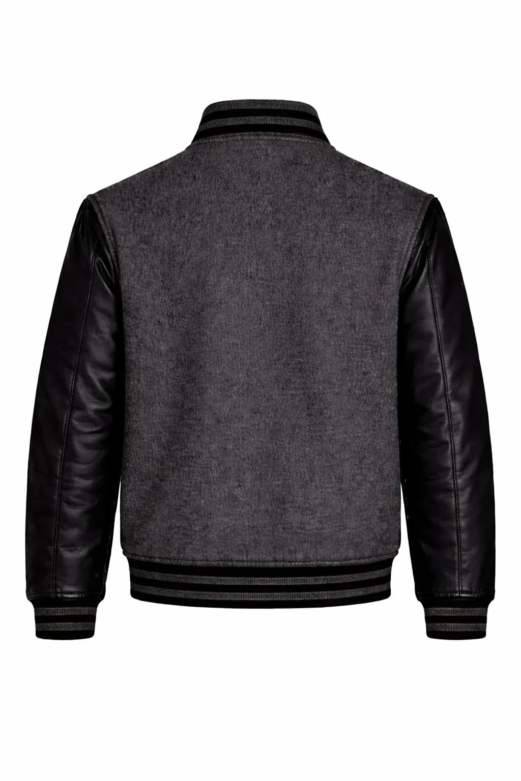 Charcoal Body Black Sleeve Varsity Jacket – Custom Letterman Streetwear Jacket for Men & Women