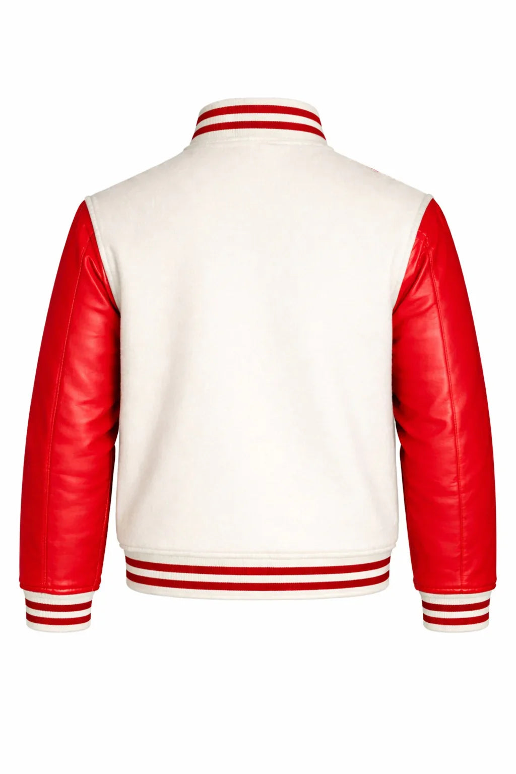 Cream Body Red Sleeve Varsity Jacket – Custom Letterman Streetwear Jacket for Men & Women