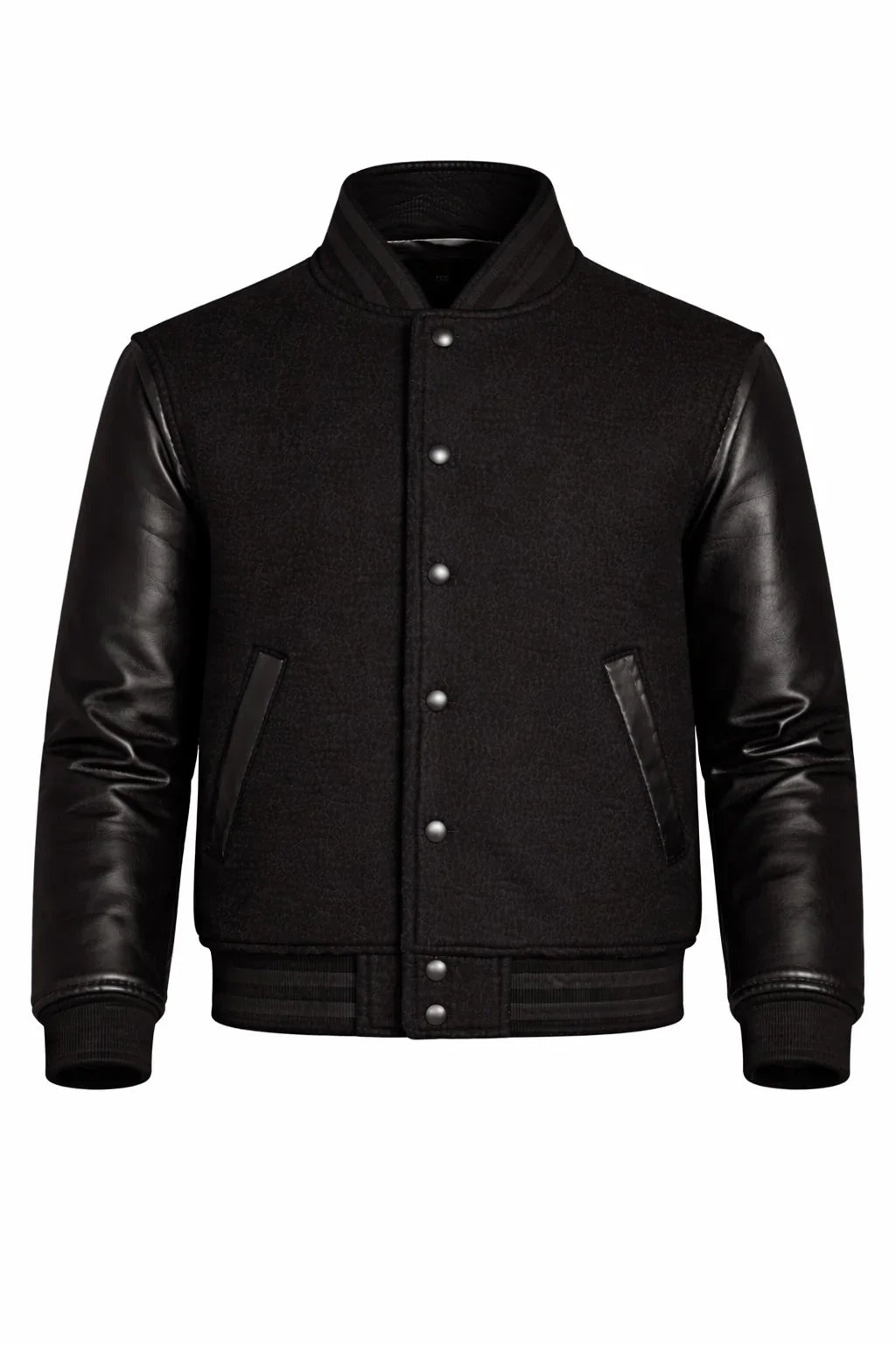 All Black Varsity Jacket – Custom Letterman Streetwear Jacket for Men & Women