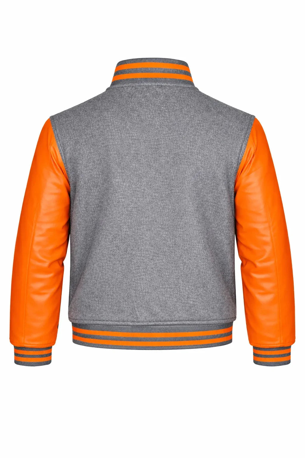 Gray Body Orange Sleeve Varsity Jacket – Custom Letterman Streetwear Jacket for Men & Women