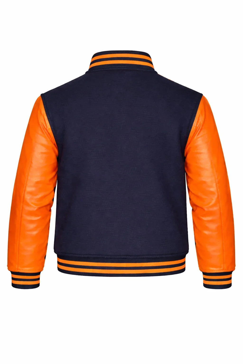 Navy Body Orange Sleeve Varsity Jacket – Custom Letterman Streetwear Jacket for Men & Women