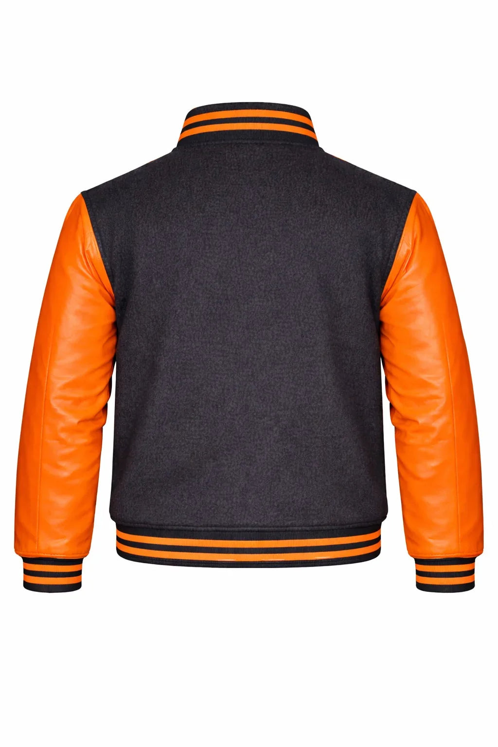 Charcoal Gray Body Orange Sleeve Varsity Jacket – Custom Letterman Streetwear Jacket for Men & Women