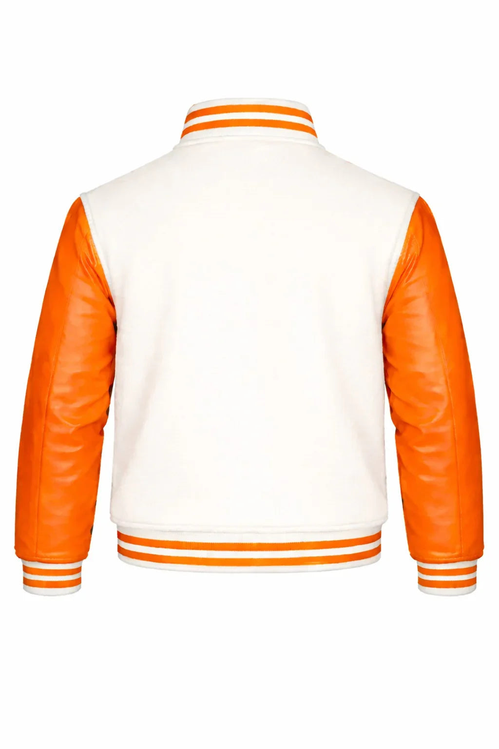 Cream Body Orange Sleeve Varsity Jacket – Custom Letterman Streetwear Jacket for Men & Women