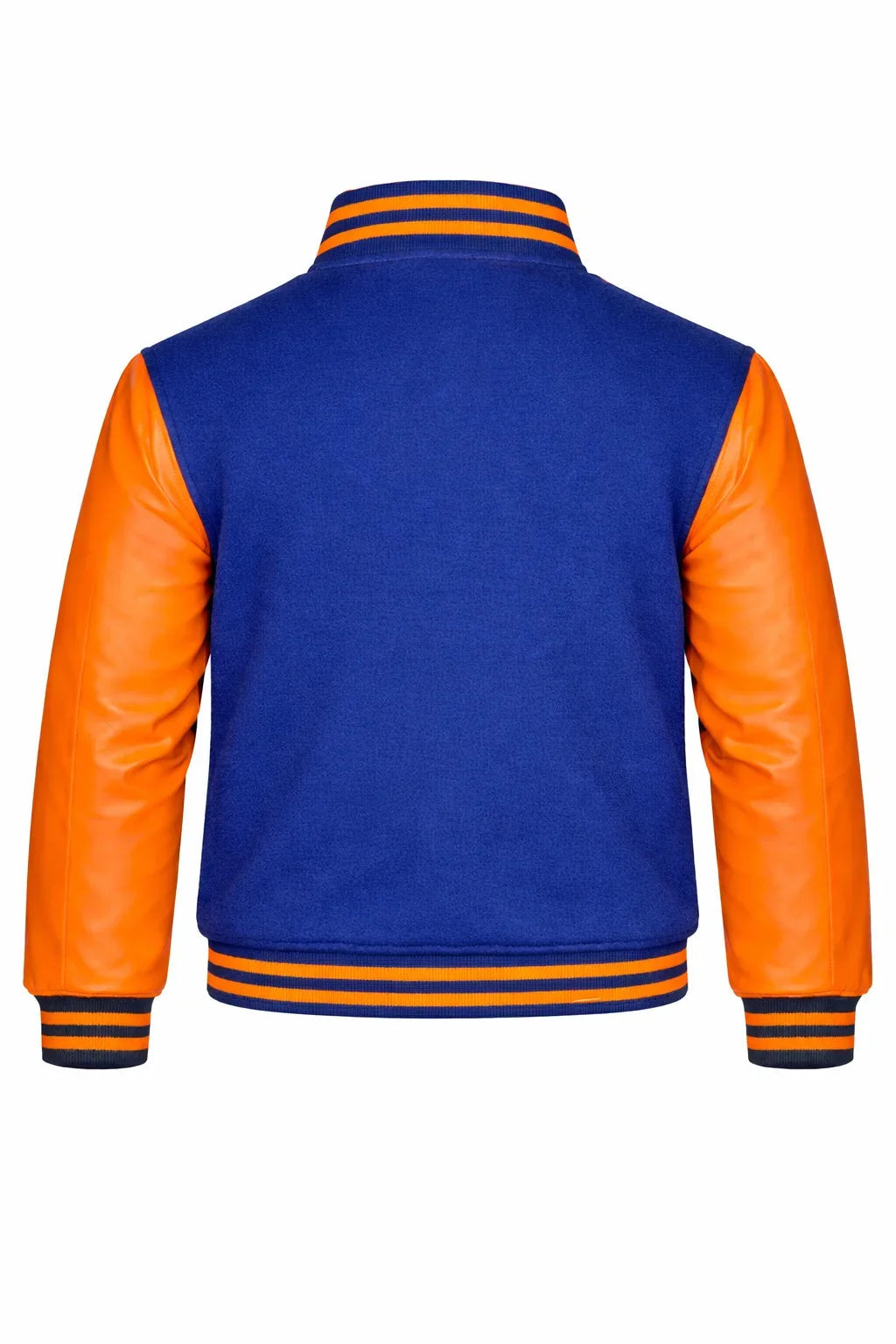 Royal Blue Body Orange Sleeve Varsity Jacket – Custom Letterman Streetwear Jacket for Men & Women