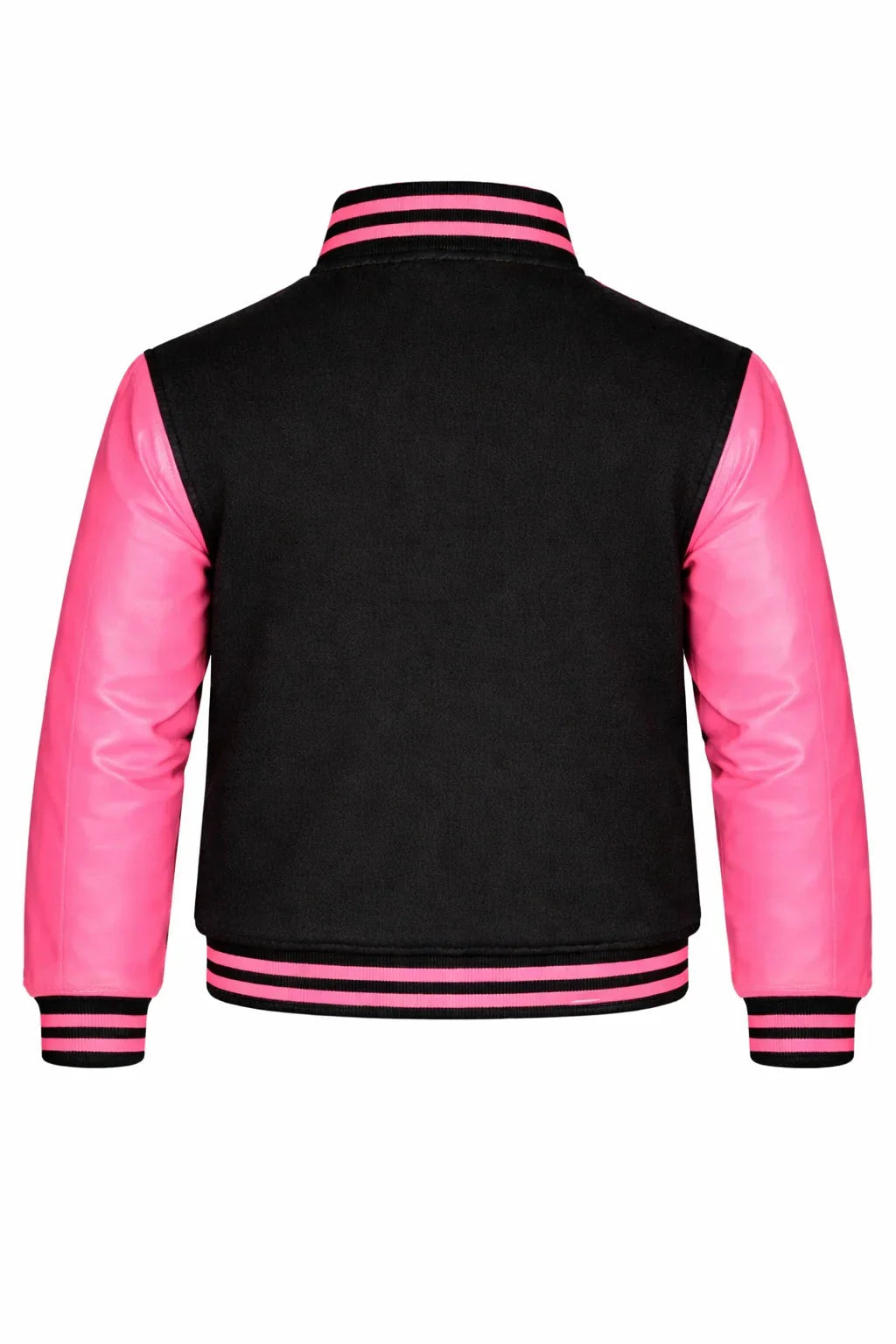 Black Body Pink Sleeve Varsity Jacket – Custom Letterman Streetwear Jacket for Men & Women
