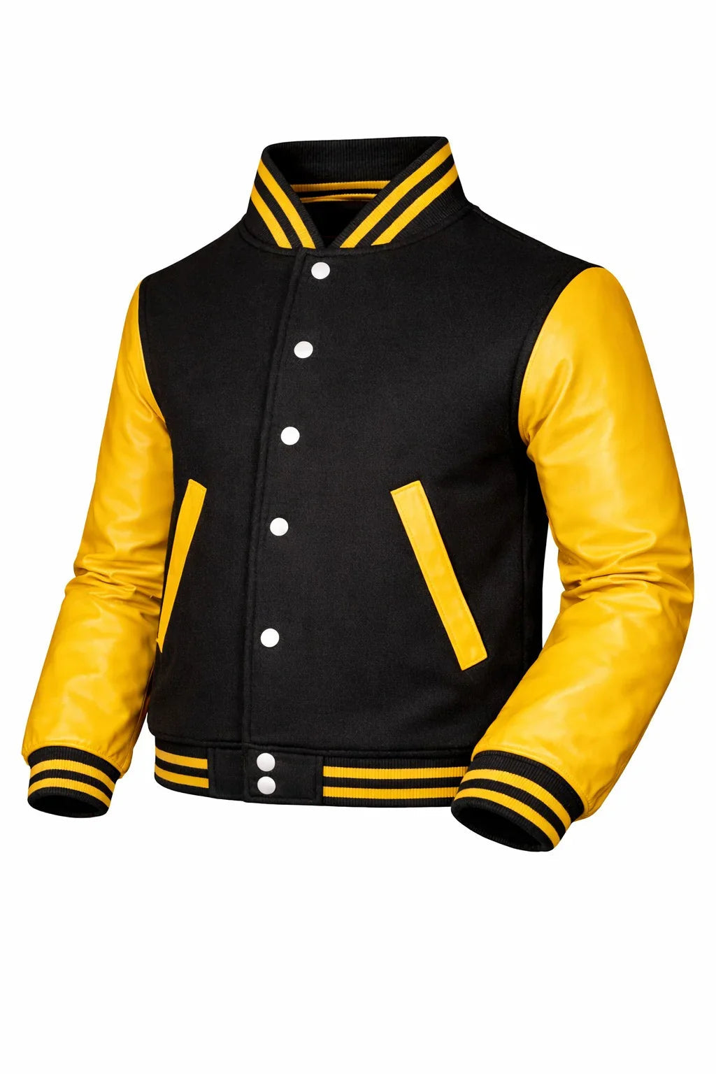 Black Body Yellow Sleeve Varsity Jacket – Custom Letterman Jacket Streetwear for Men & Women by DesignMyVarsity