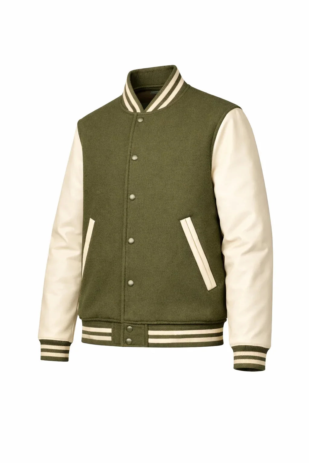 Olive Green Varsity Jacket – Custom Letterman Jacket Streetwear for Men & Women by DesignMyVarsity