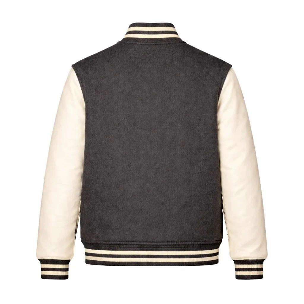 Gray Body Cream Sleeve Varsity Jacket – Custom Letterman Jacket Streetwear for Men & Women by DesignMyVarsity