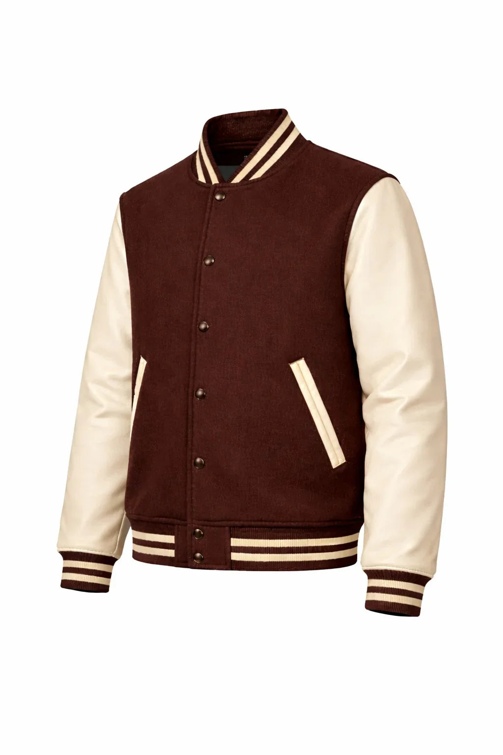 Brown Body Cream Sleeve Varsity Jacket – Custom Letterman Jacket Streetwear for Men & Women by DesignMyVarsity