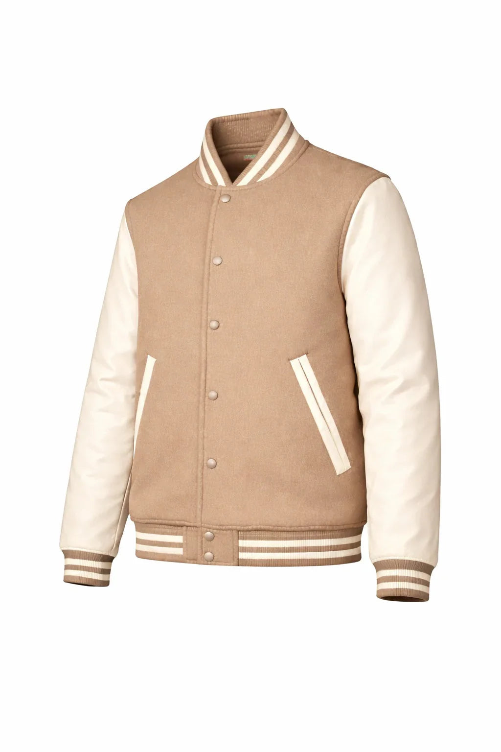 Beige Body Cream Sleeve Varsity Jacket – Custom Letterman Jacket Streetwear for Men & Women by DesignMyVarsity