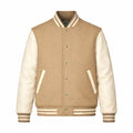 Beige Body Cream Sleeve Varsity Jacket – Custom Letterman Jacket Streetwear for Men & Women by DesignMyVarsity
