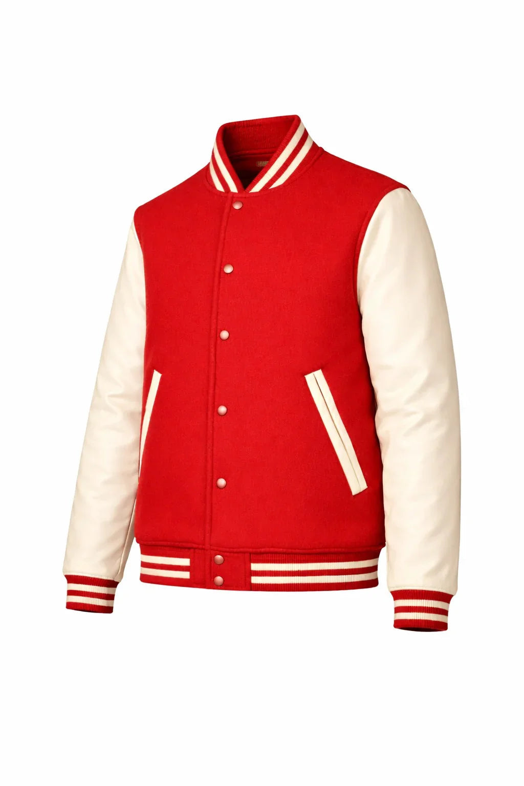 Red Body Cream Sleeve Varsity Jacket – Custom Letterman Jacket Streetwear for Men & Women by DesignMyVarsity