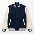 Navy Body Cream Sleeve Varsity Jacket – Custom Letterman Jacket Streetwear for Men & Women by DesignMyVarsity