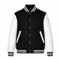 Black Body White Sleeve Varsity Jacket – Custom Letterman Jacket Streetwear for Men & Women by DesignMyVarsity