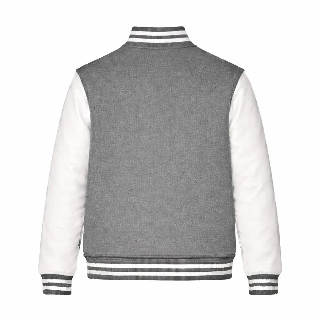 Gray Body White Sleeve Varsity Jacket – Custom Letterman Jacket Streetwear for Men & Women by DesignMyVarsity