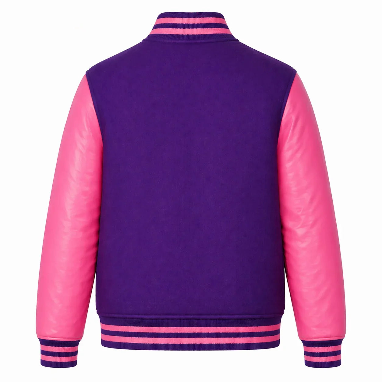 Purple Body Pink Sleeve Varsity Jacket – Custom Letterman Jacket Streetwear for Men & Women by DesignMyVarsity