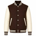 Brown Body Cream Sleeve Varsity Jacket – Custom Letterman Jacket Streetwear for Men & Women by DesignMyVarsity