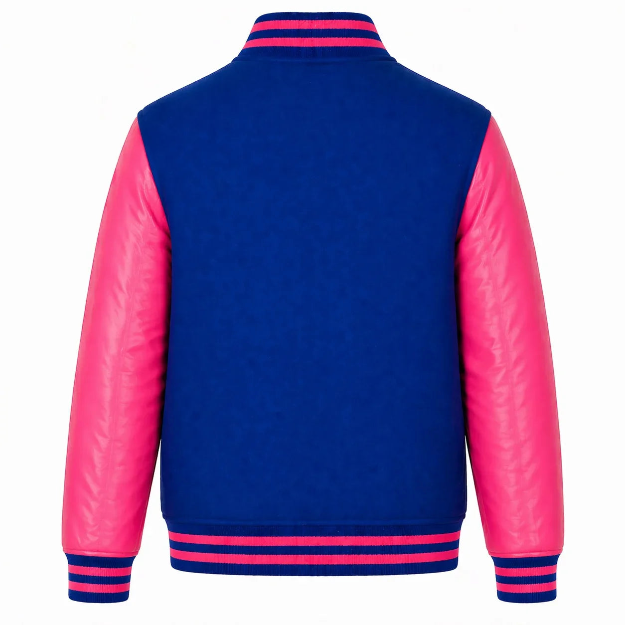 Royal Blue Body Pink Sleeve Varsity Jacket – Custom Letterman Jacket Streetwear for Men & Women by DesignMyVarsity