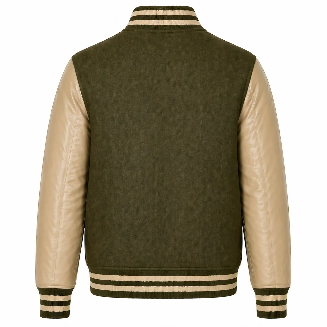 Olive Body Cream Sleeve Varsity Jacket – Custom Letterman Jacket Streetwear for Men & Women by DesignMyVarsity