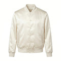 Cream Satin Varsity Jacket – Custom Letterman Jacket Streetwear for Men & Women by DesignMyVarsity