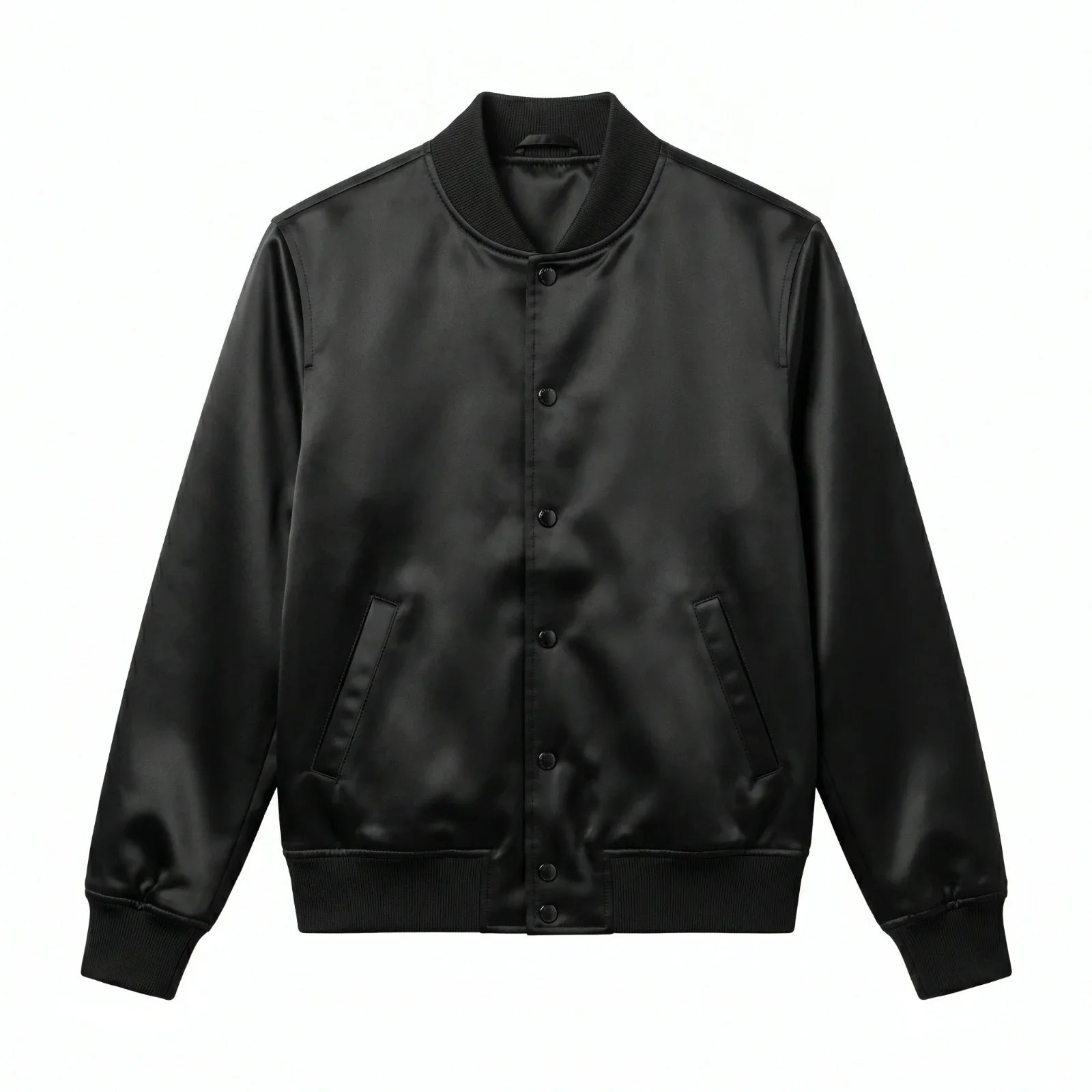 Black Satin Varsity Jacket – Custom Letterman Jacket Streetwear for Men & Women by DesignMyVarsity