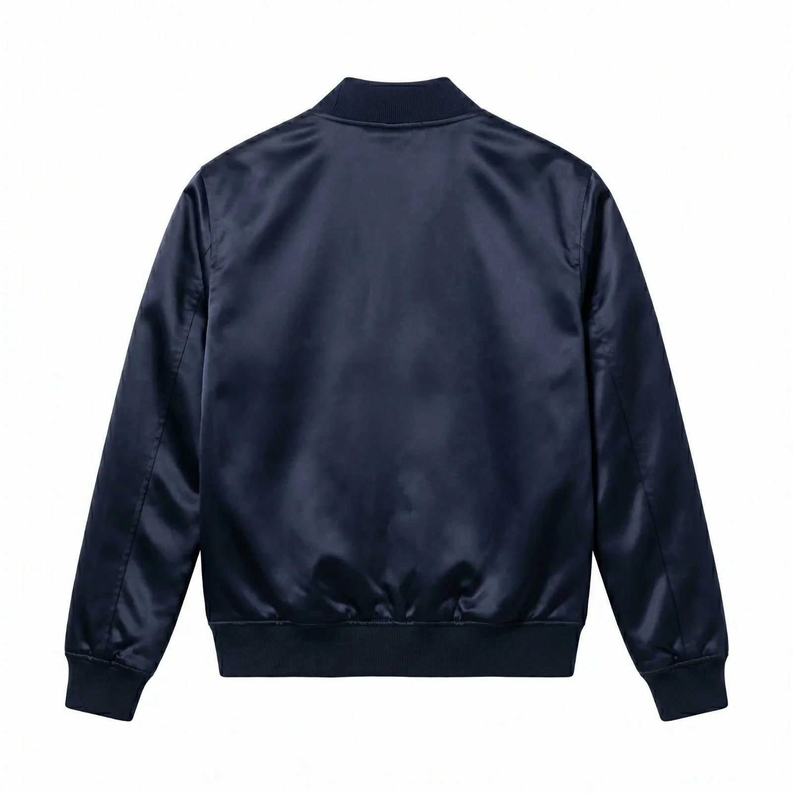 Navy Blue Satin Varsity Jacket – Custom Letterman Jacket Streetwear for Men & Women by DesignMyVarsity