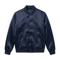 Navy Blue Satin Varsity Jacket – Custom Letterman Jacket Streetwear for Men & Women by DesignMyVarsity