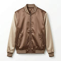 Skin Tone Body Cream Sleeve Satin Varsity Jacket by DesignMyVarsity