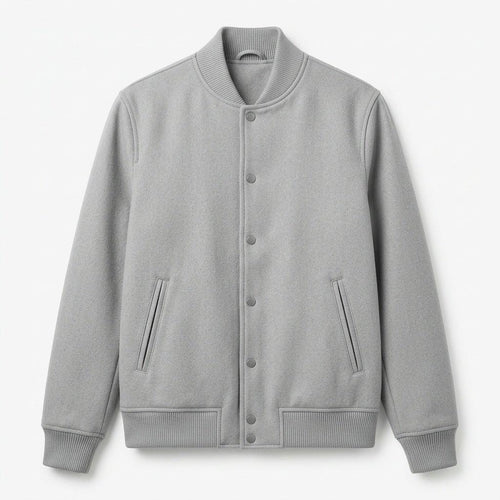 All Gray Wool Varsity Jacket by DesignMyVarsity