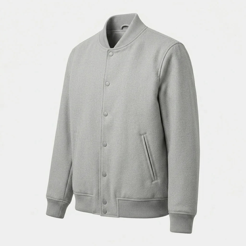 All Gray Wool Varsity Jacket by DesignMyVarsity
