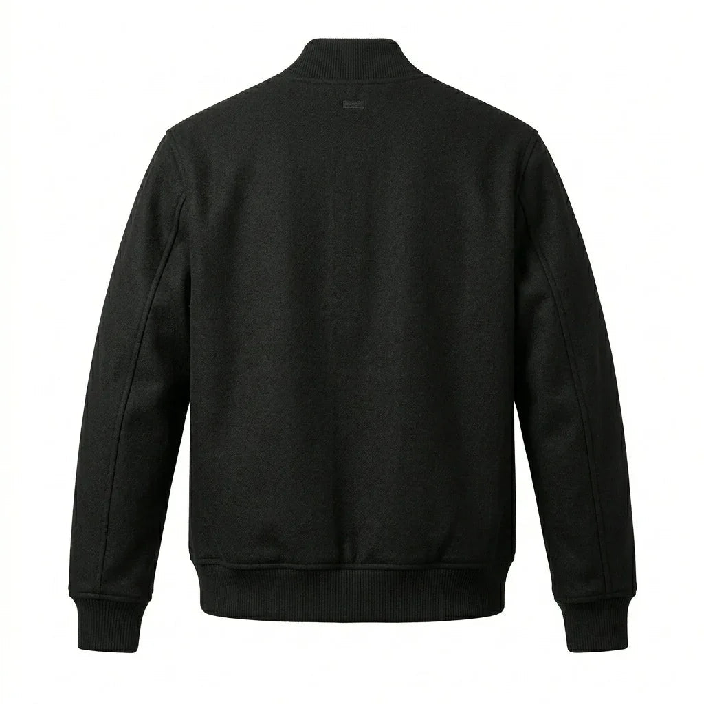 Black Wool Varsity Jacket by DesignMyVarsity