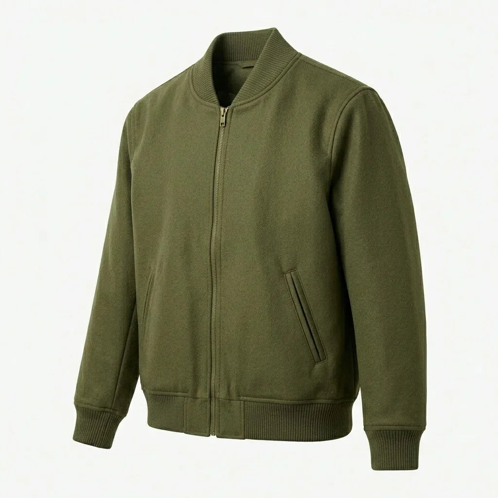 Olive Green Wool Varsity Jacket by DesignMyVarsity