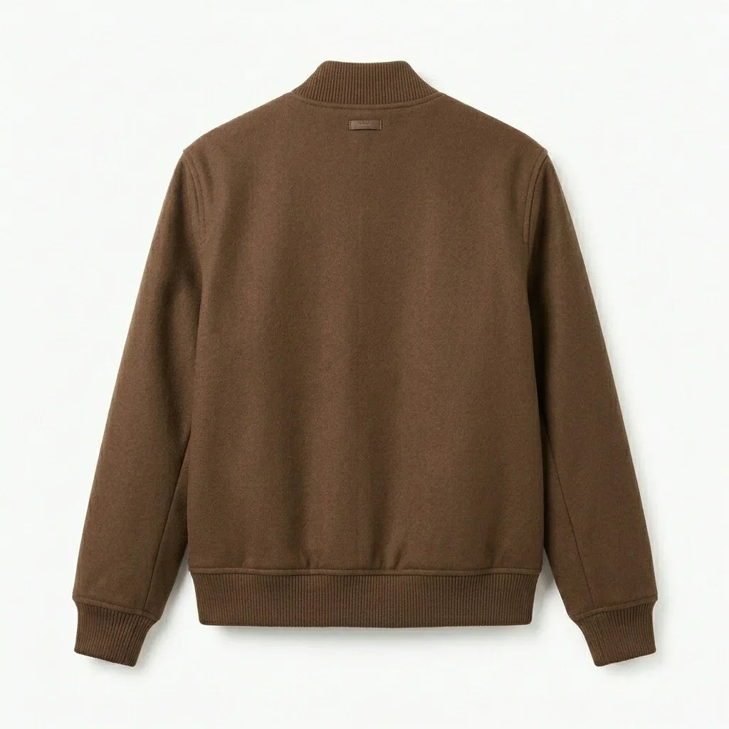 Brown Wool Varsity Jacket by DesignMyVarsity
