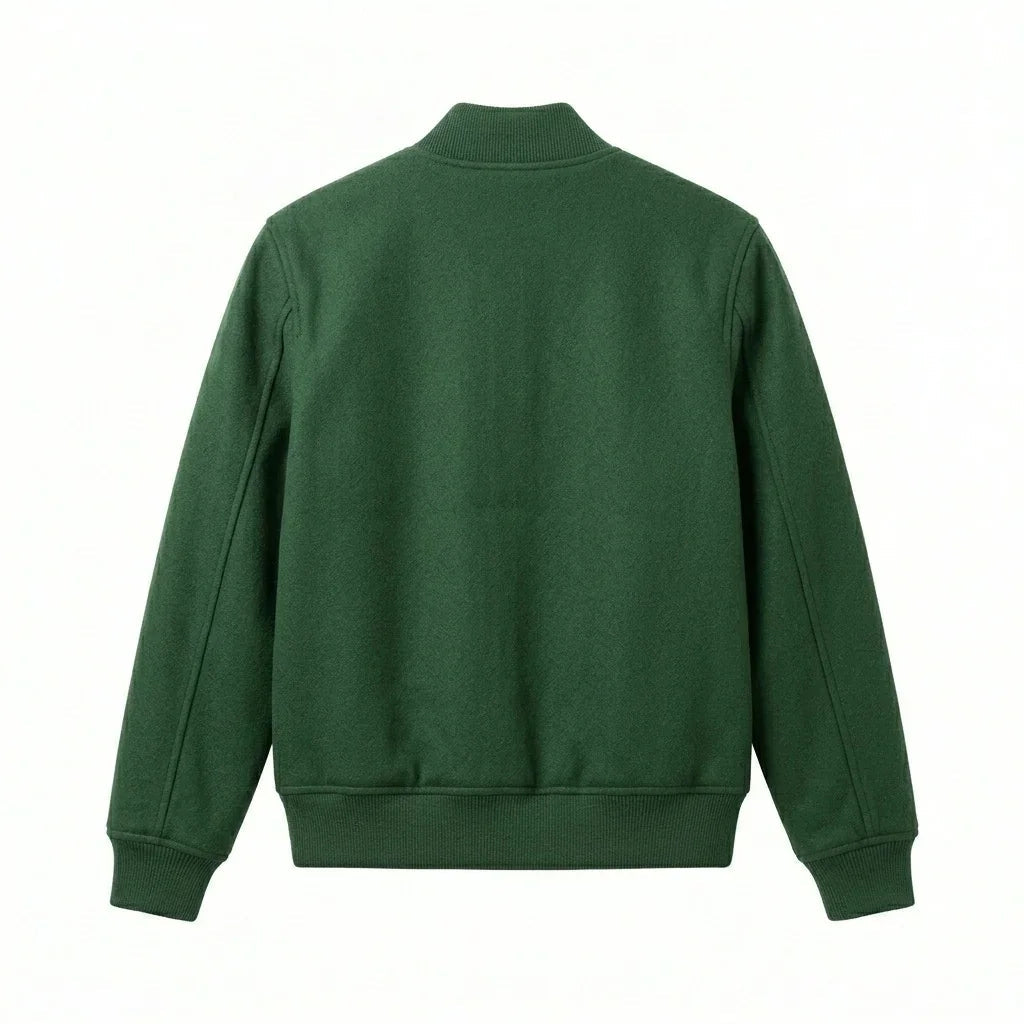 Green Wool Varsity Jacket by DesignMyVarsity