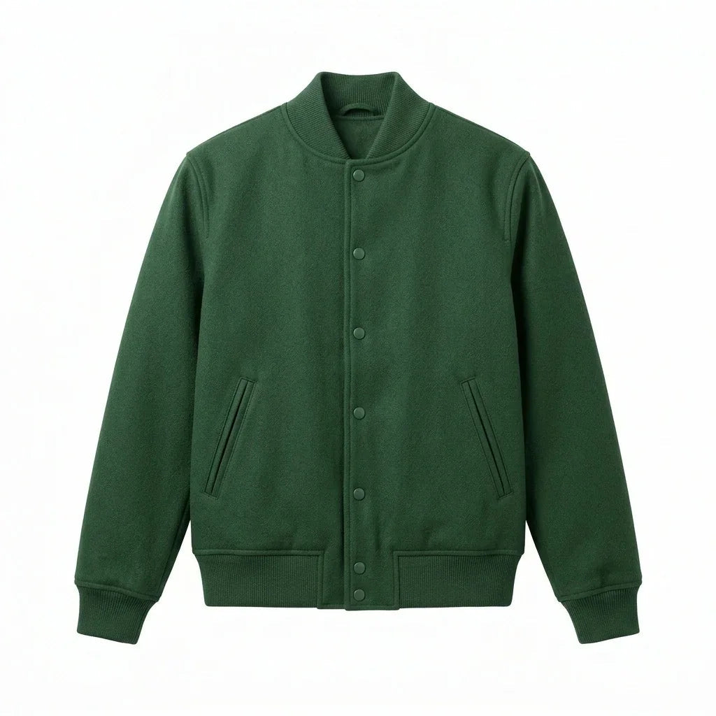 Green Wool Varsity Jacket by DesignMyVarsity