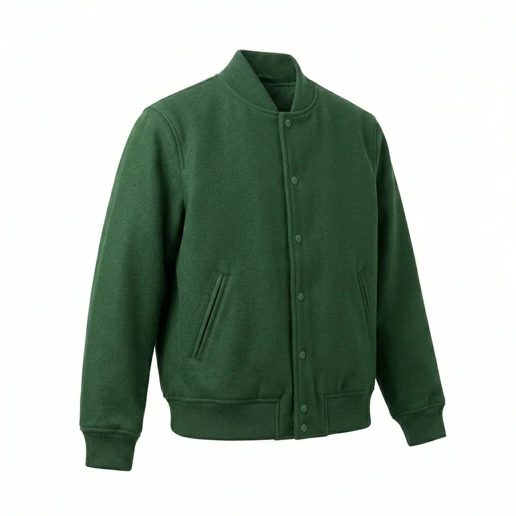 Green Wool Varsity Jacket by DesignMyVarsity