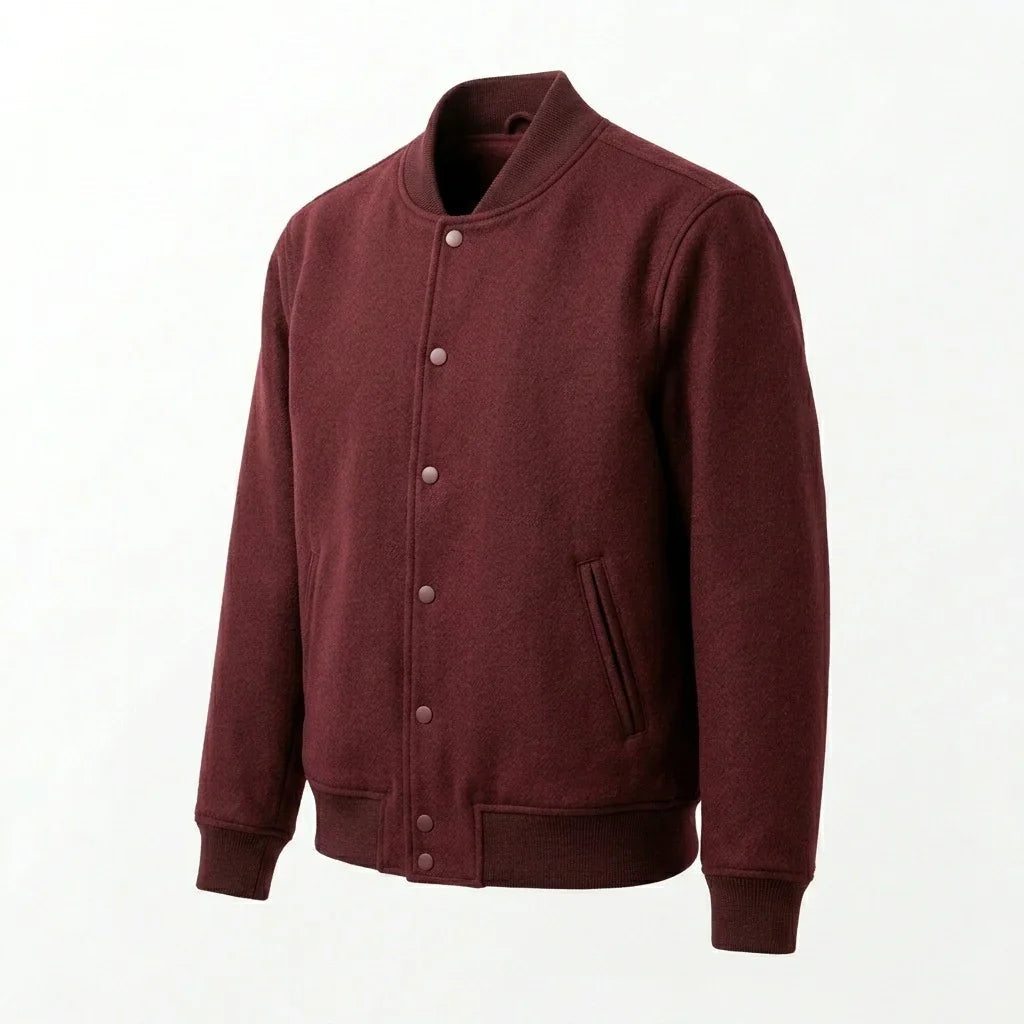 Maroon Wool Varsity Jacket by DesignMyVarsity