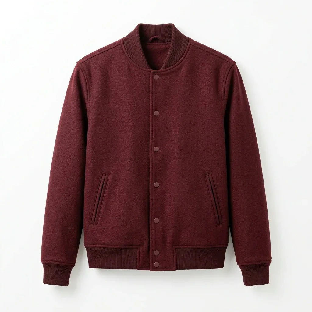 Maroon Wool Varsity Jacket by DesignMyVarsity