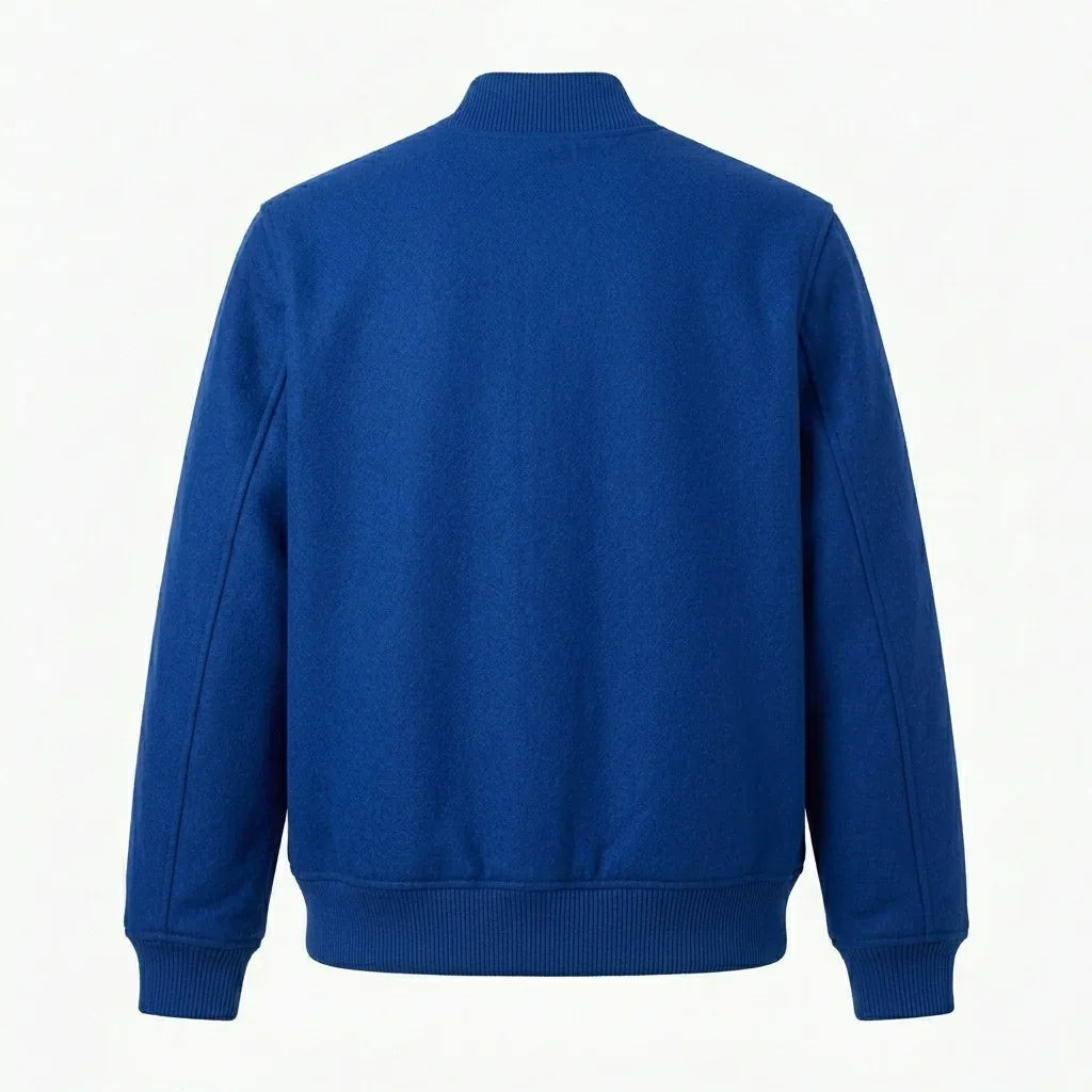 Blue Wool Varsity Jacket by DesignMyVarsity