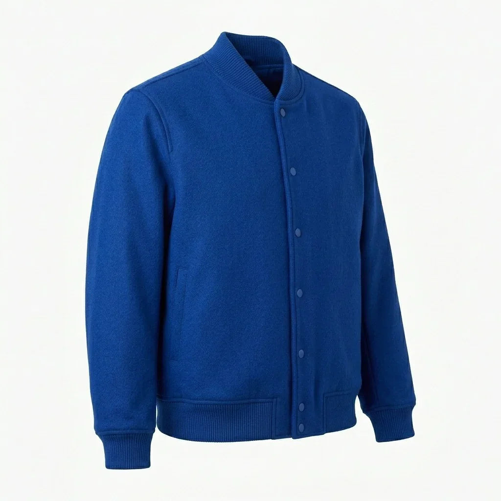 Blue Wool Varsity Jacket by DesignMyVarsity