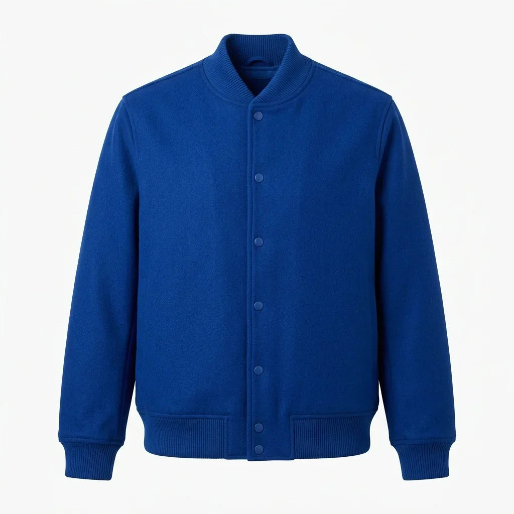 Blue Wool Varsity Jacket by DesignMyVarsity