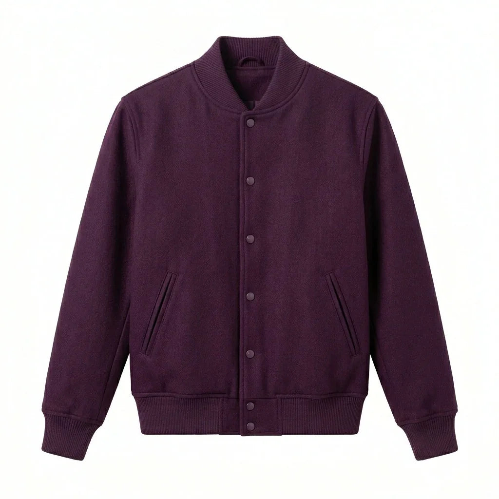 Purple Wool Varsity Jacket by DesignMyVarsity