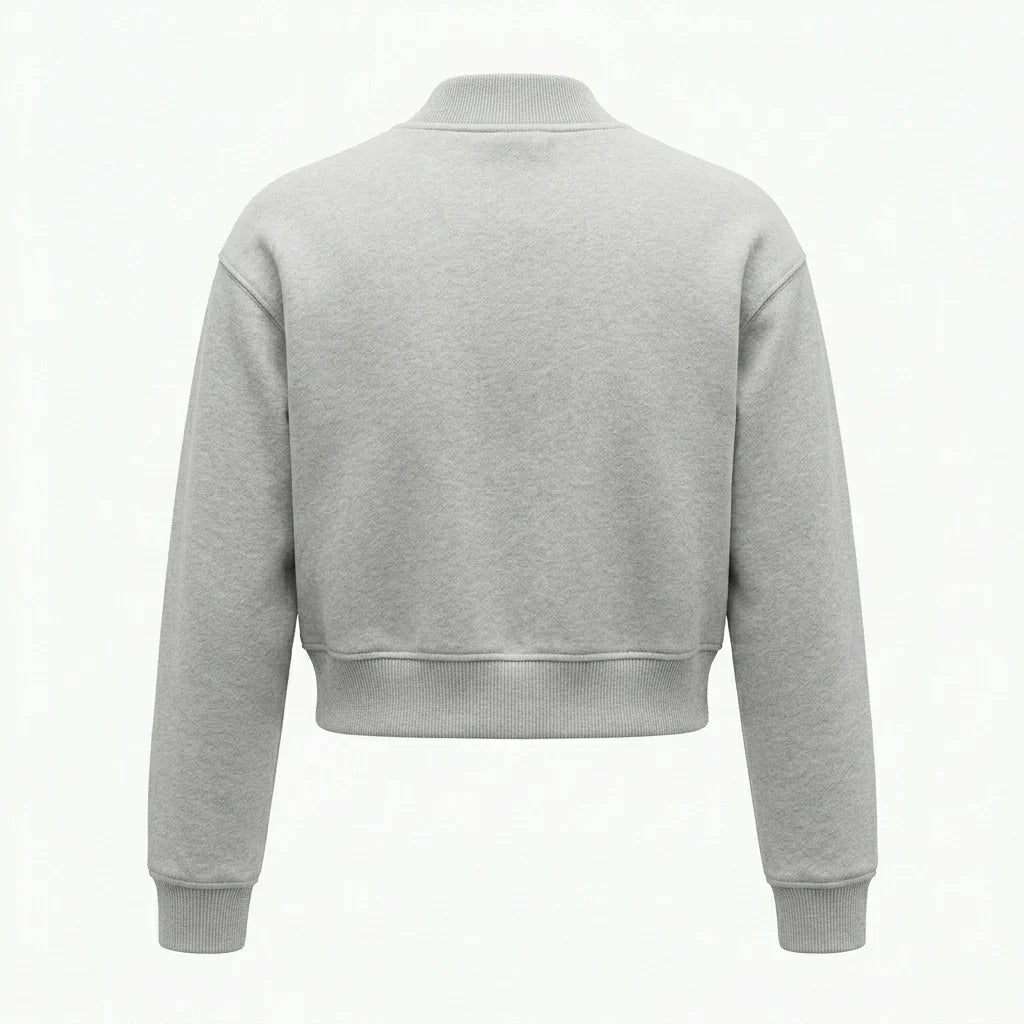 Gray Wool Cropped Varsity Jacket by DesignMyVarsity