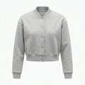 Gray Wool Cropped Varsity Jacket by DesignMyVarsity