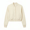 Cream Wool Cropped Varsity Jacket by DesignMyVarsity