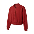 Maroon Wool Cropped Varsity Jacket by DesignMyVarsity