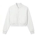 White Wool Cropped Varsity Jacket by DesignMyVarsity